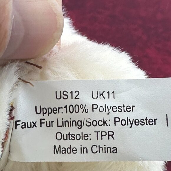 GIRL'S TAN SUEDE BOOTS MULTICOLOR KNITTED BOW AND LINED FAUX FUR, SIZE 12 - Picture 8 of 8